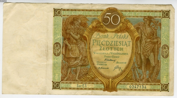 Banknot 50 zł 1929 rok