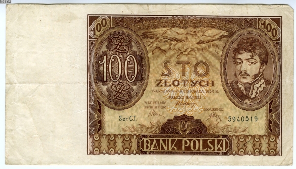 Banknot 100 złz 1934 roku