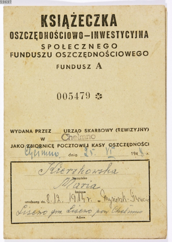 Dokument - Książeczka oszczędnościowo-inwestycyjna
