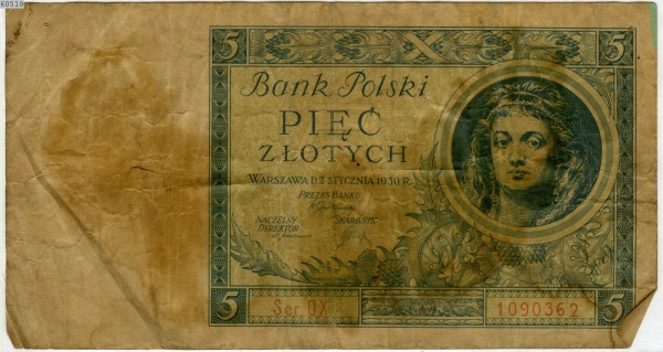 Banknot pięć złotych