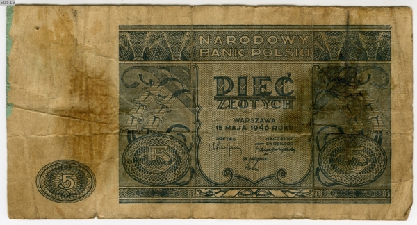 Banknot 5 zł z 1946 roku