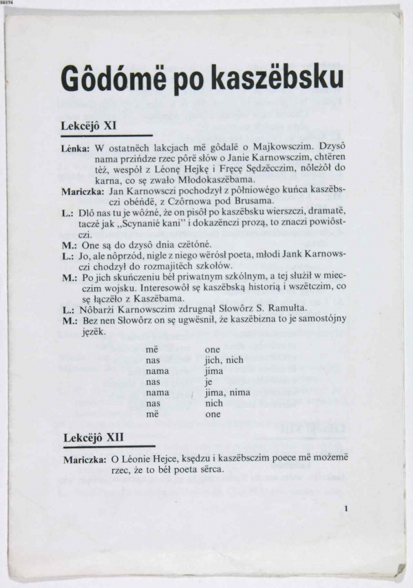 Broszura - Mówimy po kaszubsku